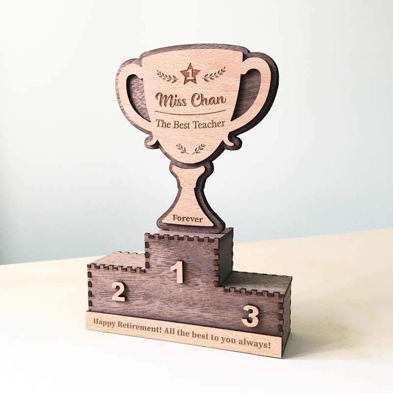 最佳奖杯订制  定制化小礼物 纪念品 老师礼物 - 摆饰 - 木头 