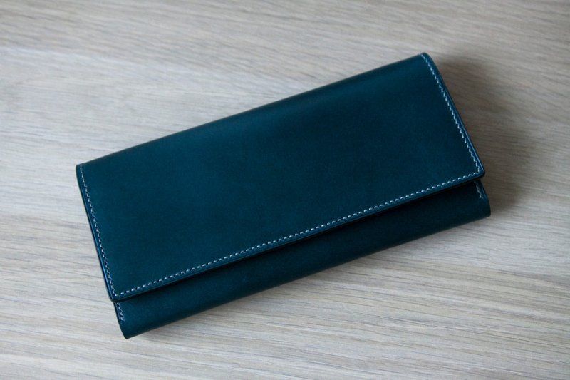 Samke Flap Wallet 蓝色款极简长夹 - 皮夹/钱包 - 真皮 