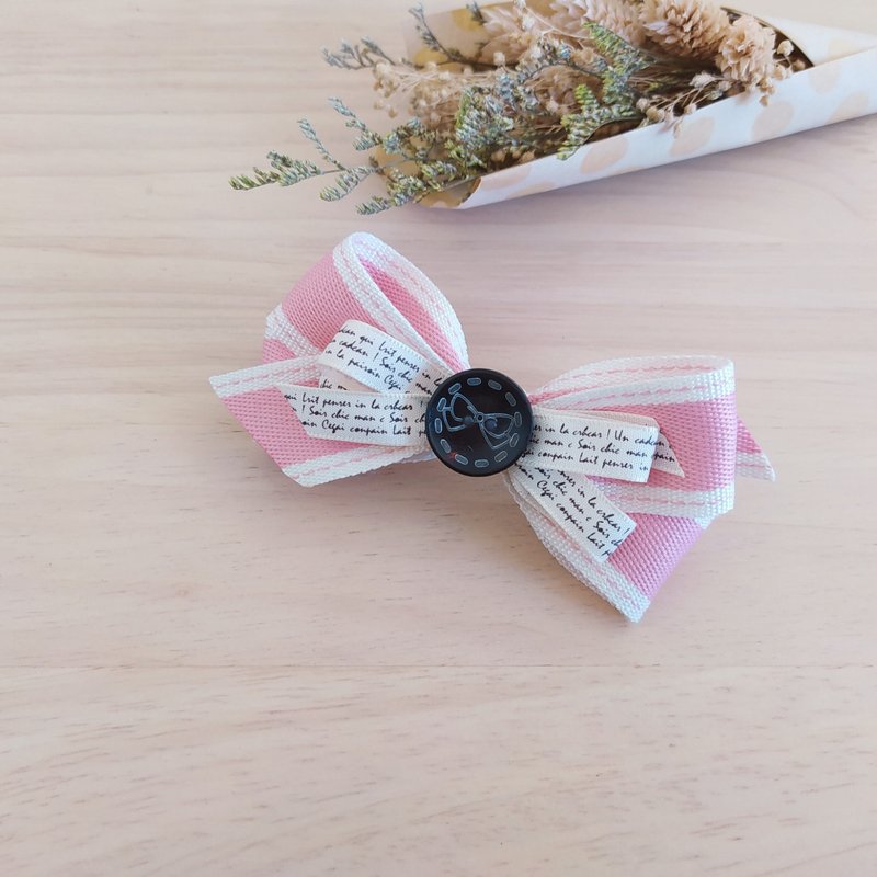 知性牛仔跳线弹簧夹 裸粉 - 发饰 - 其他材质 粉红色