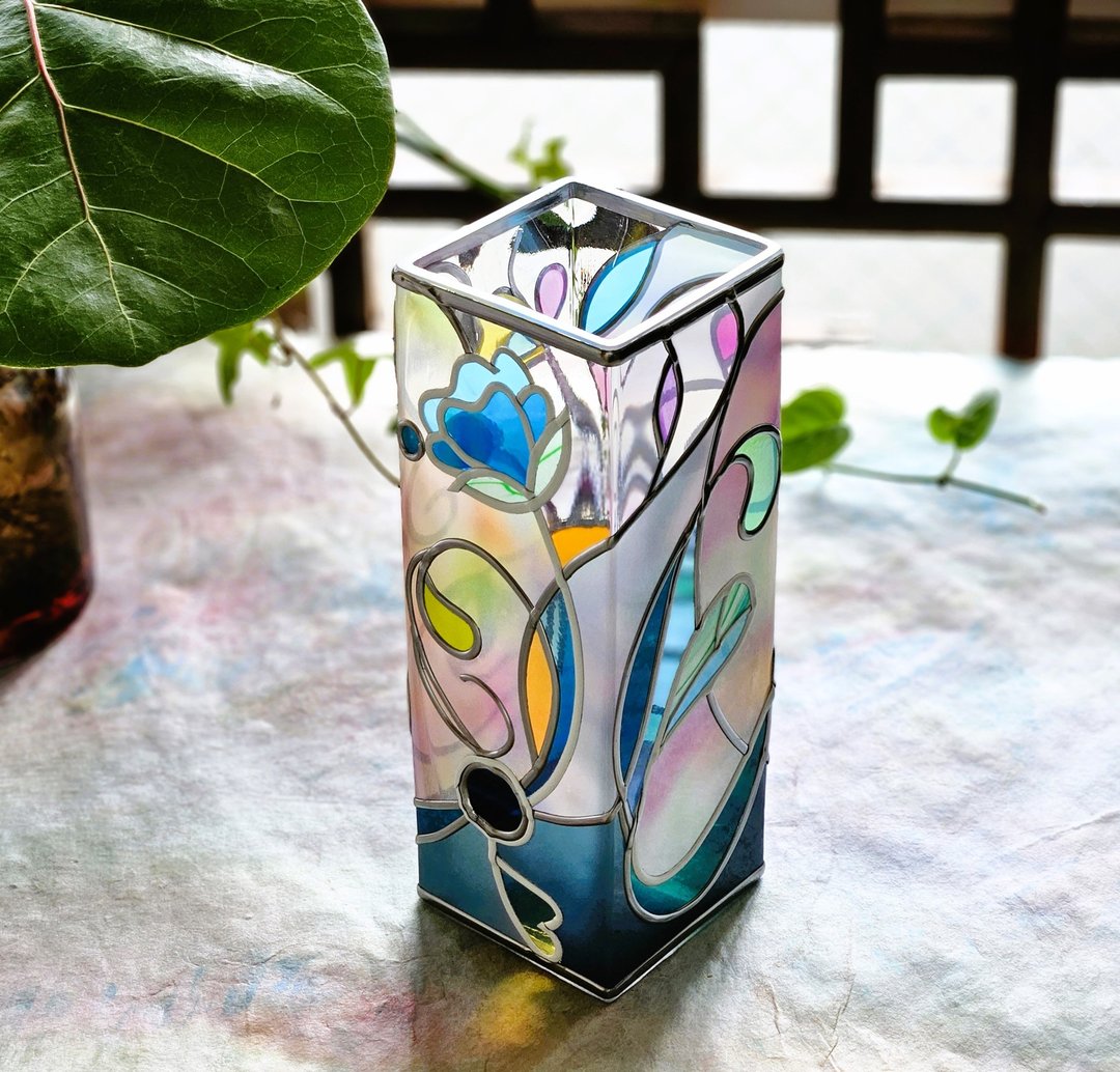 订制款：精灵的花园 蓝色 玻璃花瓶 - 花瓶/陶器 - 玻璃 多色