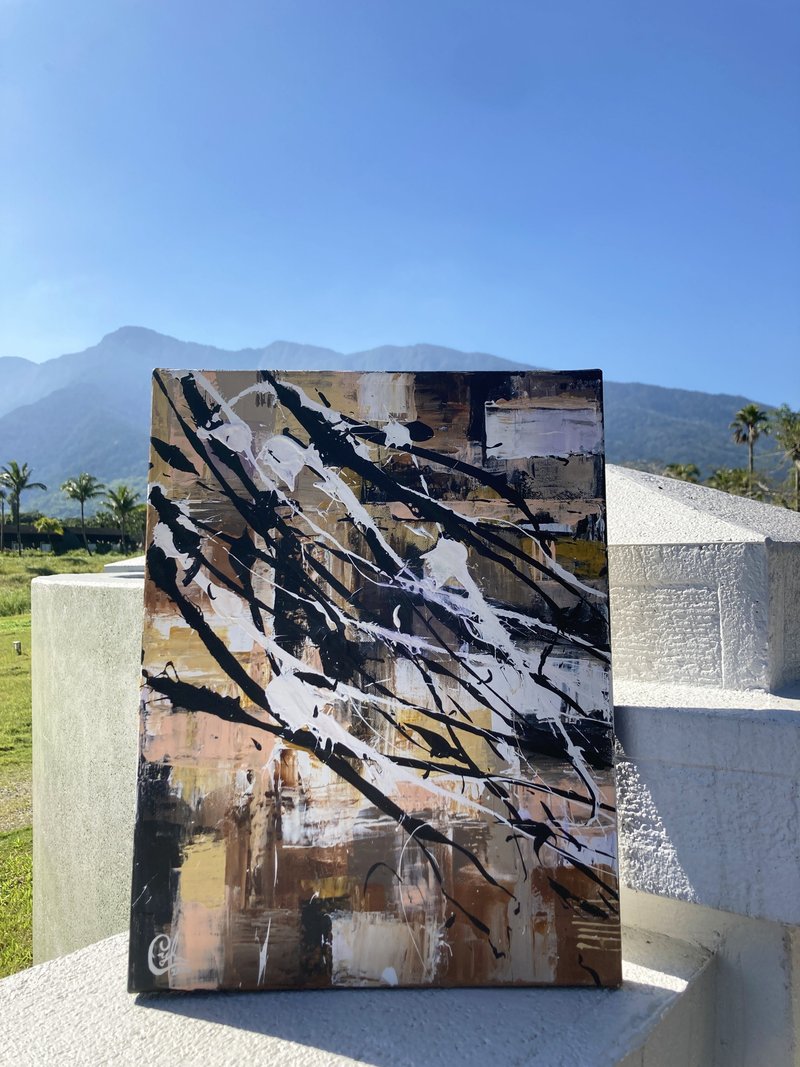 抽象绘画 感觉就像这样4  abstract painting Feel Like This 4 - 订制画像 - 棉．麻 咖啡色