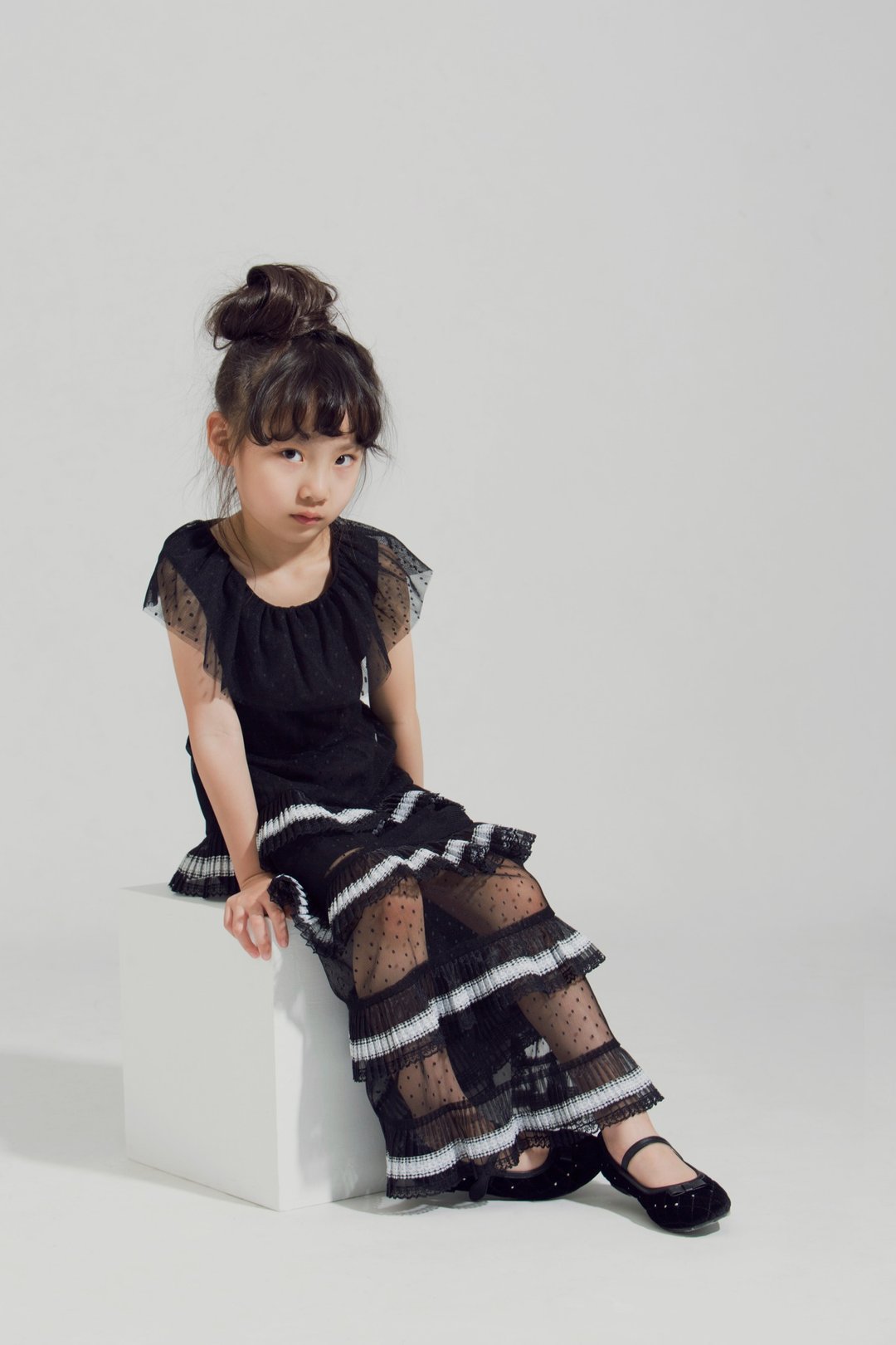 Spot Mesh with Tiered Dress / SS2017 - 童装礼服/连衣裙 - 其他材质 