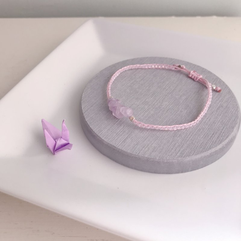 【水晶手链】清醒之石 et 紫水晶原矿 - 手链/手环 - 水晶 紫色