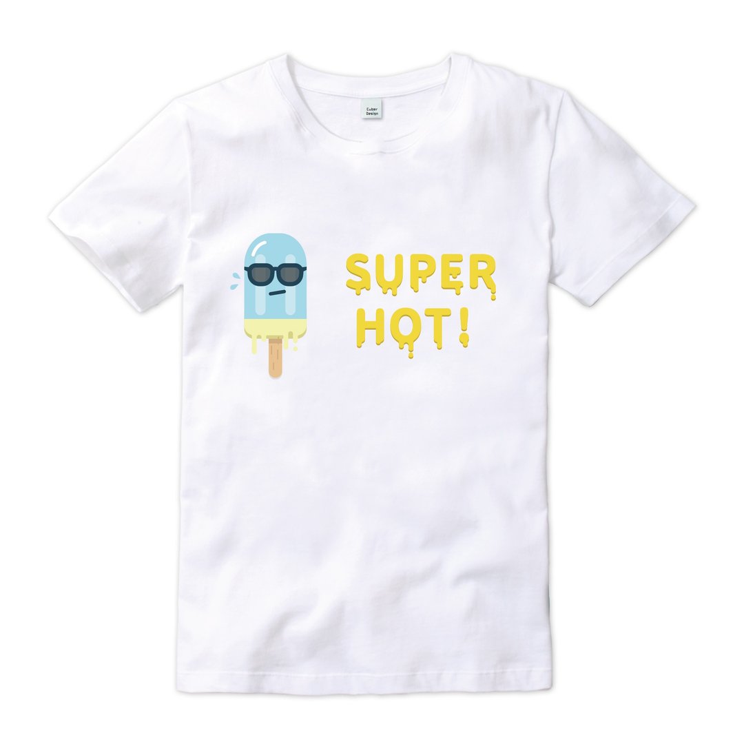 【super HOT!】短袖T-shirt - 中性连帽卫衣/T 恤 - 棉 白色