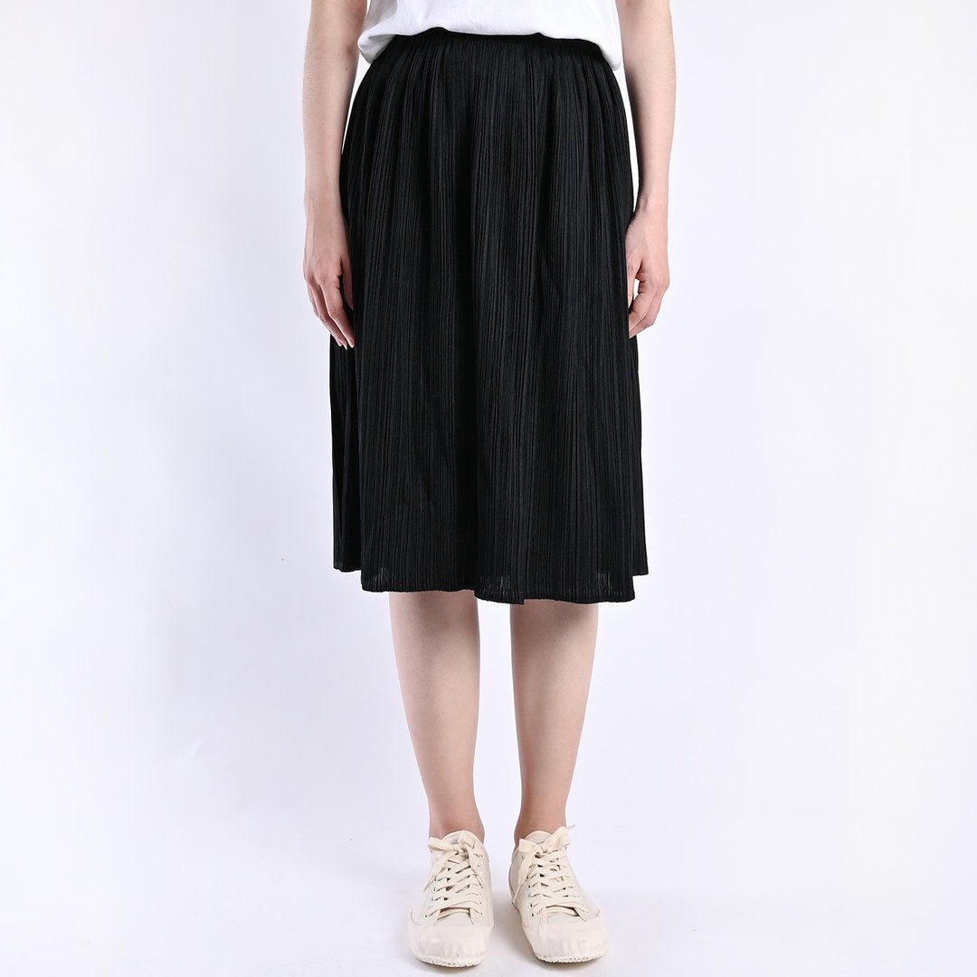 PLEATS PLEAST 褶衣半身裙 / 三宅折衣、三宅一生、皱折衣 - 裙子 - 棉．麻 黑色