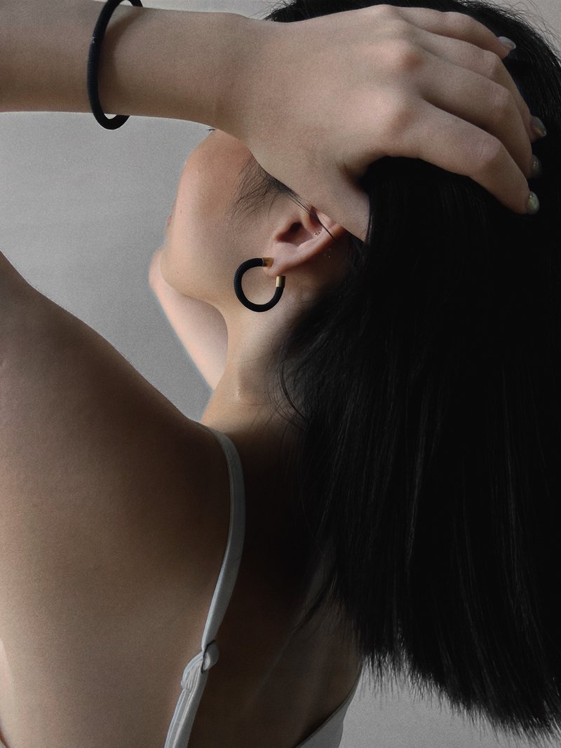 莫内系列 - Hoop earring | 环形耳环 - 耳环/耳夹 - 纯银 白色