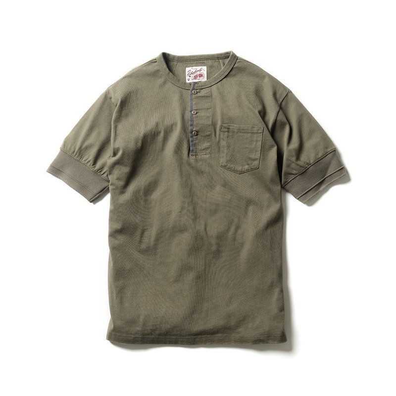 Henley Classic(S) - 军绿 Olive - 男装上衣/T 恤 - 棉．麻 