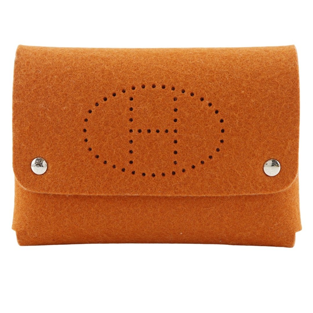 【日本直运】爱马仕 HERMES Etui cartes GM 其他小物 扑克牌套 多功能收纳盒 毛毡 橘色 男女皆宜 【二手】 - 其他 - 羊毛 橘色