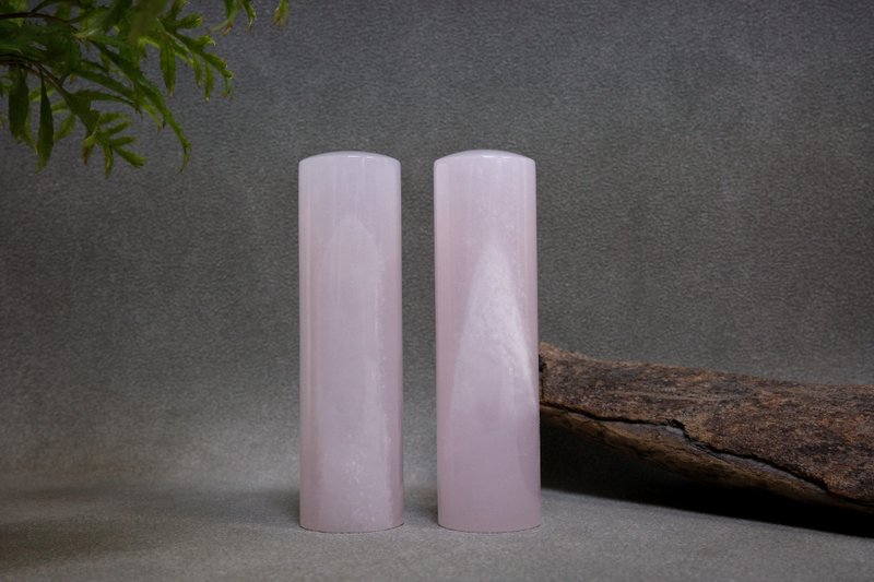 【好石多磨】紫白玉_玉石印章_夫妻结婚对章_圆章 - 印章/印台 - 玉石 粉红色