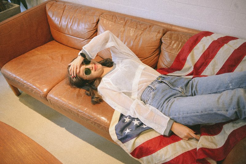 夏季舒适两件式背心 - 女装 T 恤 - 棉．麻 蓝色