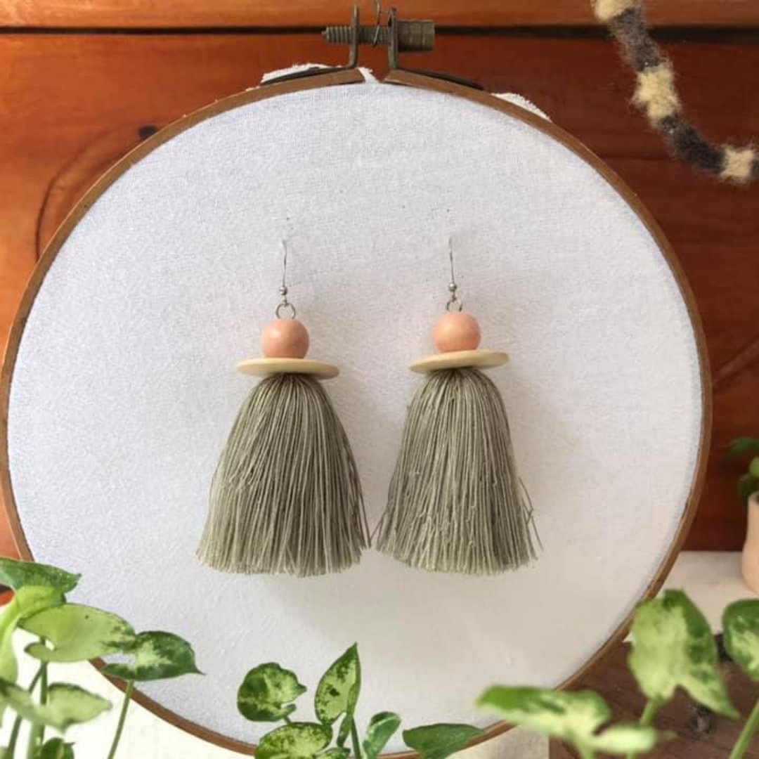 Tassel Earrings, Boho Earrings, Long Tassel Earrings, Gifts - 耳环/耳夹 - 棉 多色