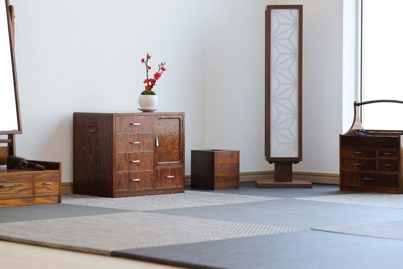 传统工艺品 江戸指物 手持橱柜 - 收纳用品 - 木头 咖啡色