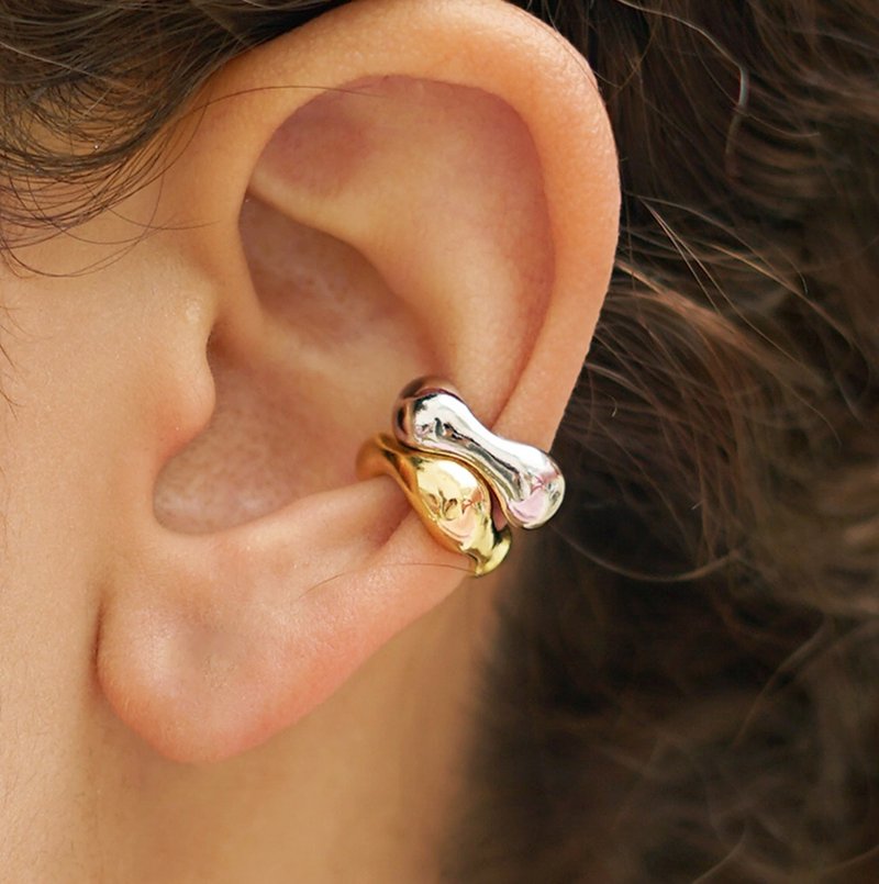 【雙 11 限定】 Crown Signet Ear Cuff - 耳环/耳夹 - 纯银 金色