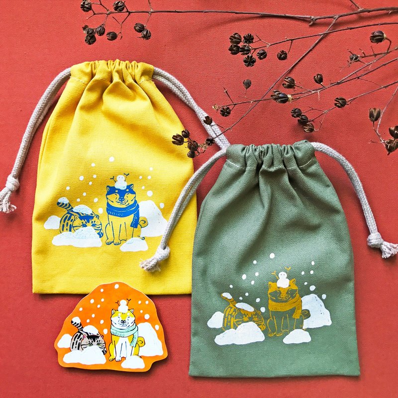 浪浪捐助计划 - 浪浪暖暖包 - 帆布束口袋单买区 - 化妆包/杂物包 - 棉．麻 橘色