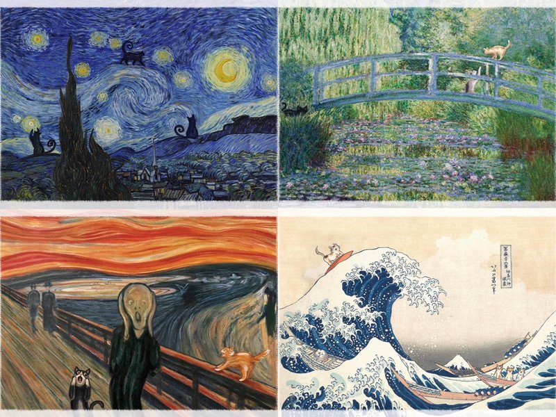 【MINI LIFE x Wizhead】日本名画明信片-神奈川/呐喊 (五张入) - 卡片/明信片 - 纸 多色