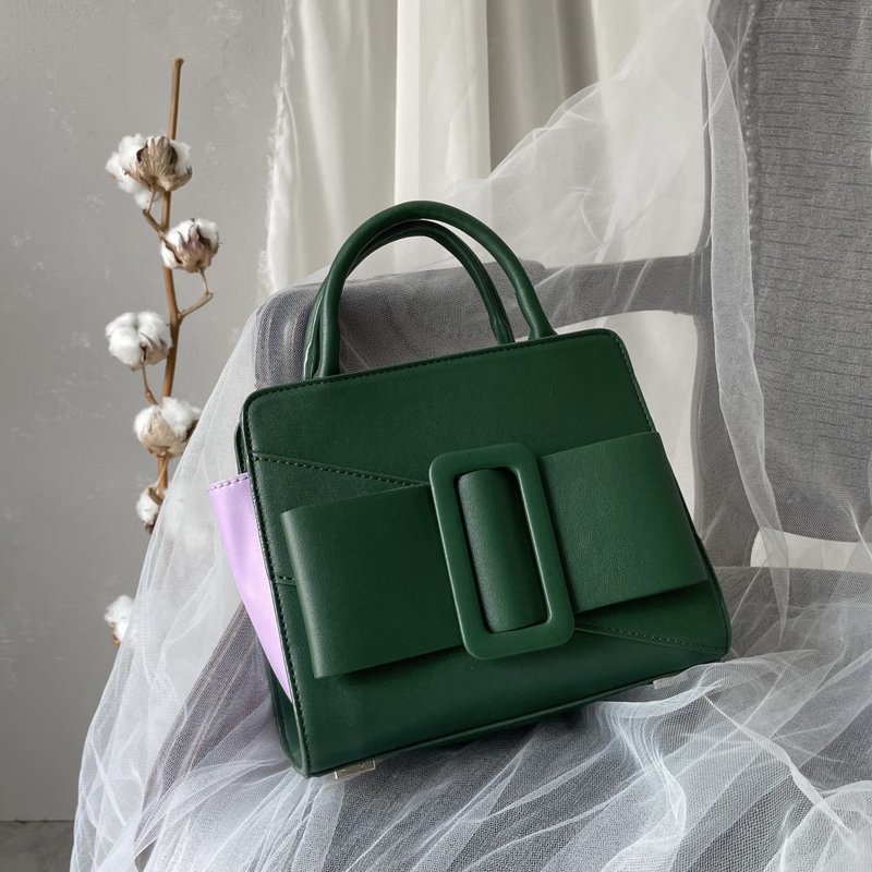 MERIMIES 蝴蝶结 手提包 | 森林绿 - 手提包/手提袋 - 人造皮革 绿色