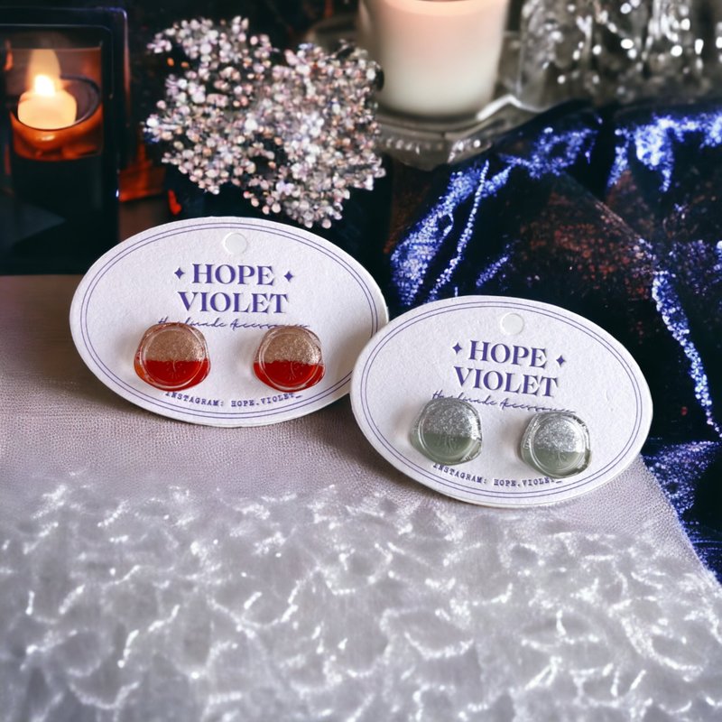 复古封蜡印章造型耳环- Past and Present - 耳环/耳夹 - 树脂 多色