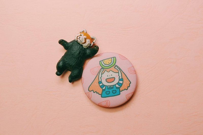 小玉ㄉ西瓜 / 胸章 - 徽章/别针 - 塑料 粉红色