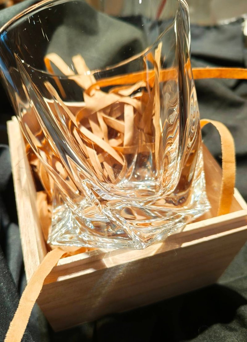 礼品订制 威士忌杯 定制刻字杯 附木盒 - 玻璃杯 - 玻璃 透明