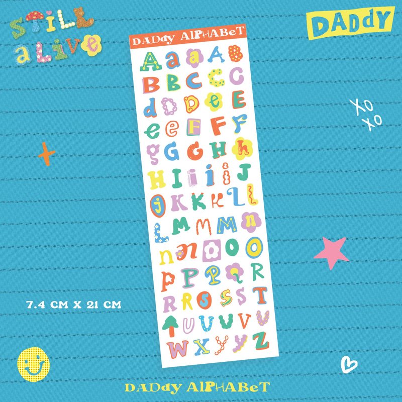 Daddy mini Alphabet cherry sticker Red V1 - 贴纸 - 防水材质 多色