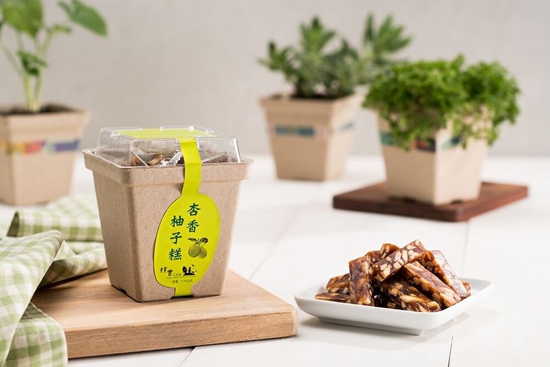 杏香柚子糕-再生纸罐装【朴实工作室】 - 零食/点心 - 其他材质 绿色