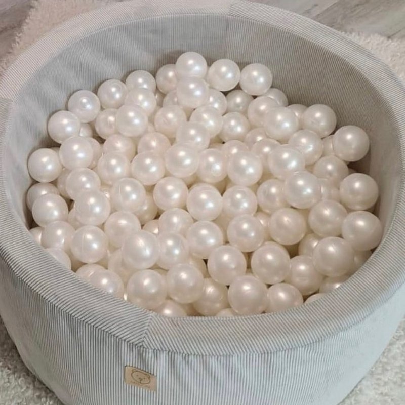 波兰Misioo彩色缤纷波波球-珍珠白( 一箱100颗) 和乳白色非常相似 - 玩具/玩偶 - 海绵 