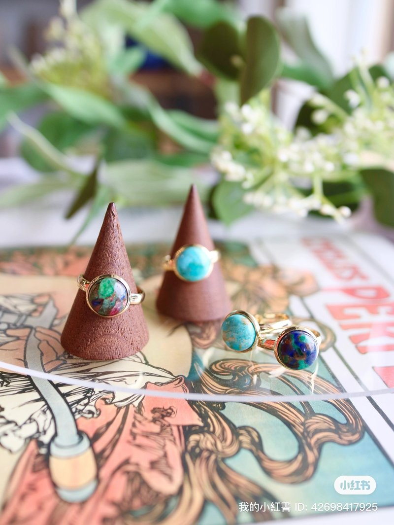 14KGF 可调式戒指 - 戒指 - 半宝石 多色