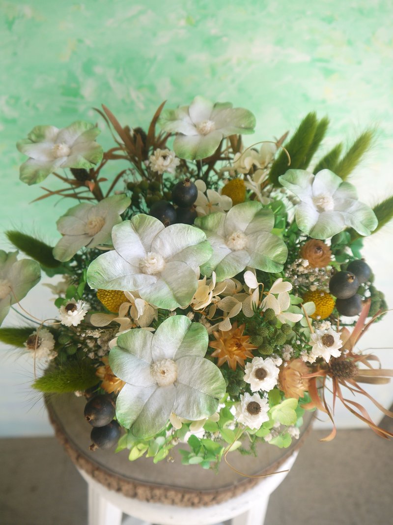 青菁湖畔.湖波绿色调.不凋花.索拉花.干燥花.生日.告白.首选 - 干燥花/捧花 - 植物．花 绿色