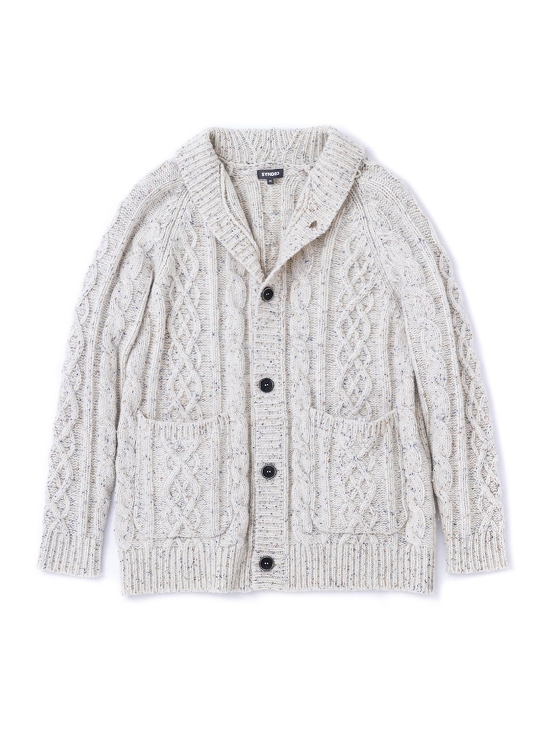 "KENNEDY" SHAWL COLLAR CARDIGAN - BEIGE - 男装针织衫/毛衣 - 羊毛 白色