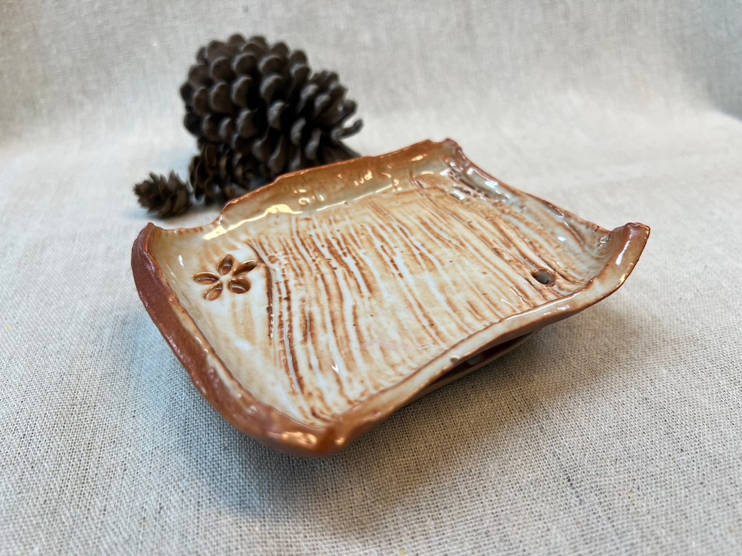 志野香皂沥水浅盘 - 卫浴用品 - 陶 橘色
