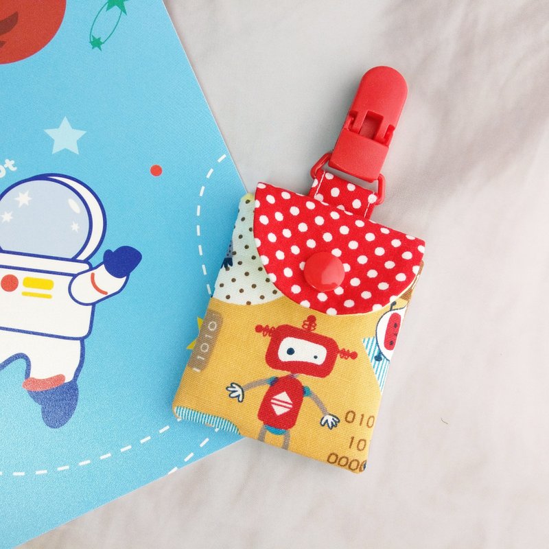 机器人基地。平安符袋 (可绣名字) - 平安符/符袋 - 棉．麻 橘色