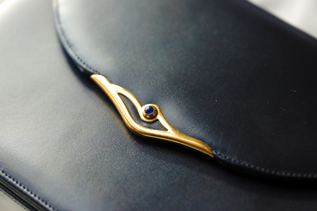 中古美品 海军蓝 Cartier 蓝宝石 单肩包 手袋手拿包肩背包斜背包 - 侧背包/斜挎包 - 真皮 