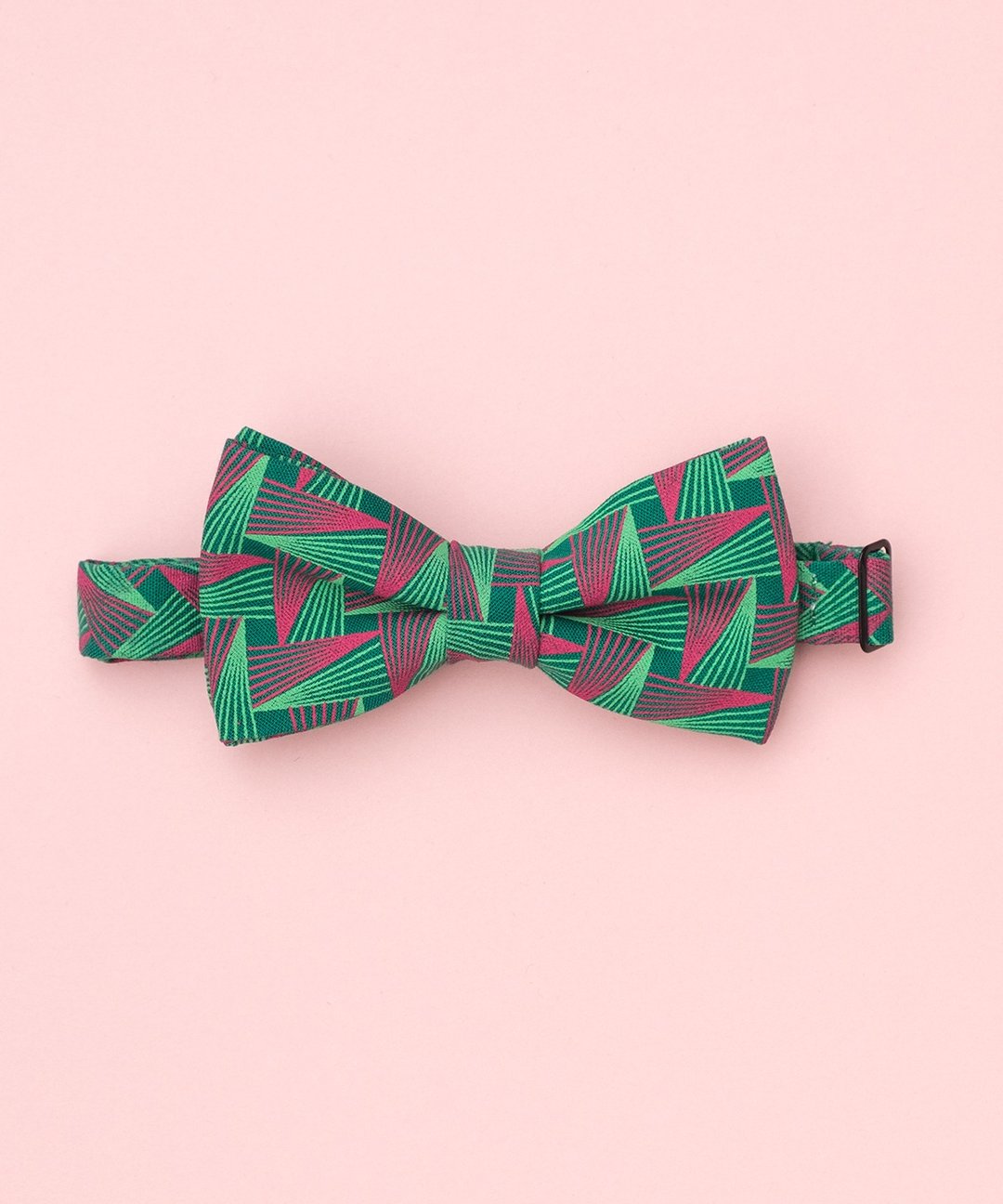 GREEN GEOMETRIC BOW TIE - 领带/领带夹 - 棉 绿色