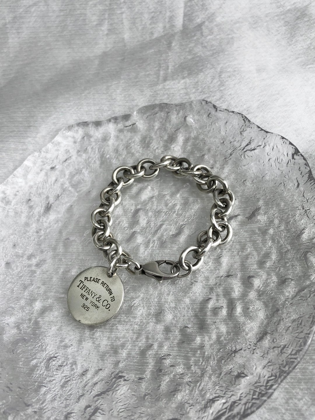 【VintageShop solo 日本直送中古包专卖店】Tiffany & Co. 蒂芙尼 Return to Tiffany 经典心形手链 银 925 vintage - 手链/手环 - 纯银 银色