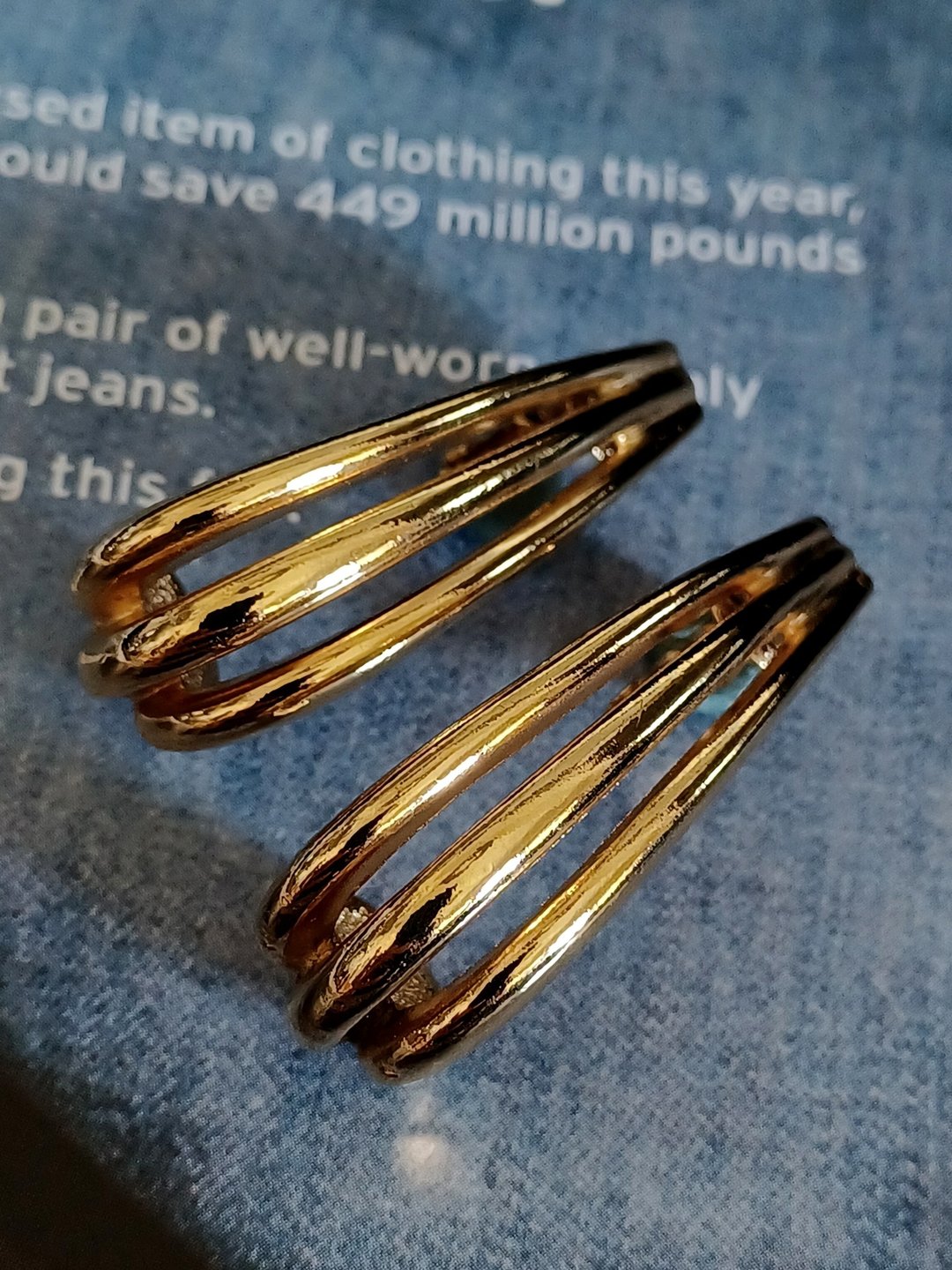 vintage jewelry  古典金色勾型夹式耳环 - 耳环/耳夹 - 其他金属 
