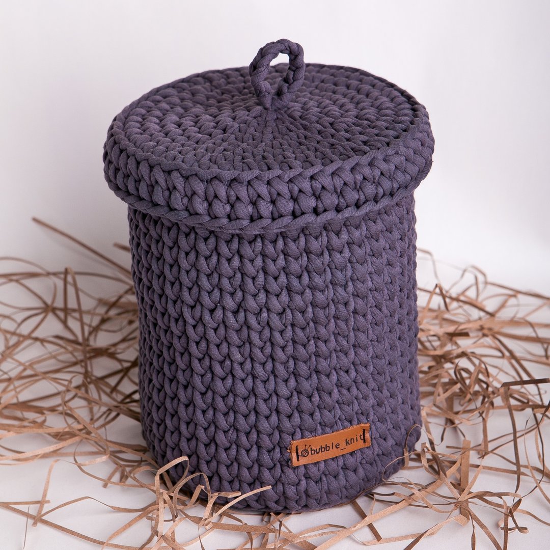 PDF crochet pattern Basket with lid. Crochet basket. Handmade storage basket - 编织/刺绣/羊毛毡/裁缝 - 棉 