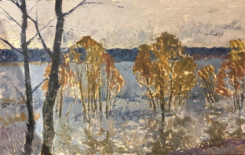 早春的私语复古墙面艺术原创油画纸板 - 墙贴/壁贴 - 纸 