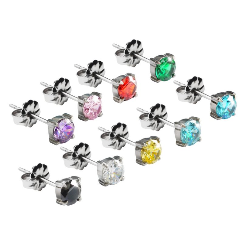 纯净 纯钛耳环一对 9色可选 可混搭 - 耳环/耳夹 - 其他金属 绿色