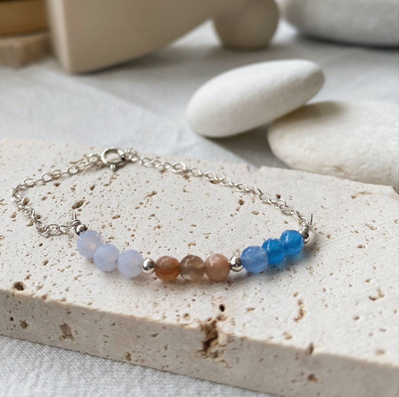 拾银 | 小清新纯银手链 | 送礼推荐 - 手链/手环 - 纯银 蓝色