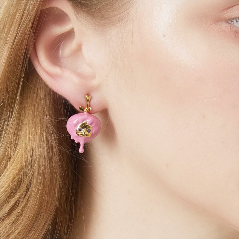 幻物Milky幸运果实纯银宝石耳钉 - 耳环/耳夹 - 纯银 