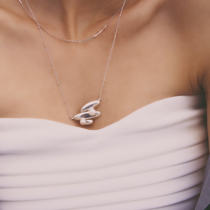 Multiverse - 平行时空珍珠项链-纯银 - 项链 - 纯银 银色