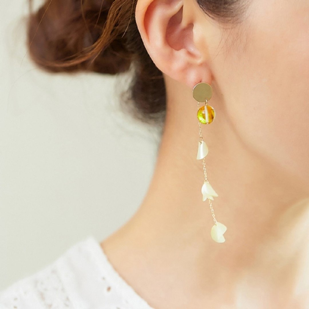 Breathing Bell || Earrings || Lemon - 耳环/耳夹 - 压克力 黄色