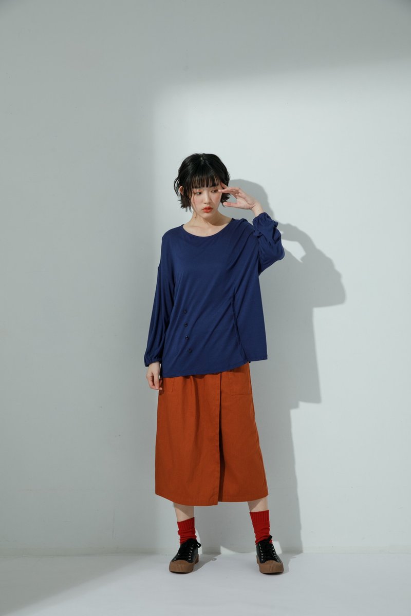 星期三的散步裤裙-芙烈达(砖红) - 女装长裤 - 棉．麻 红色