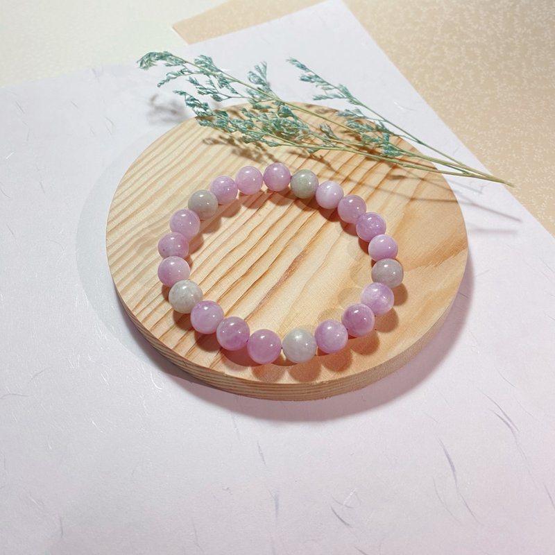 紫锂辉 绿锂辉 带猫眼 || 云梦 || 疗愈 放松心情 素圈水晶手链 - 手链/手环 - 水晶 紫色