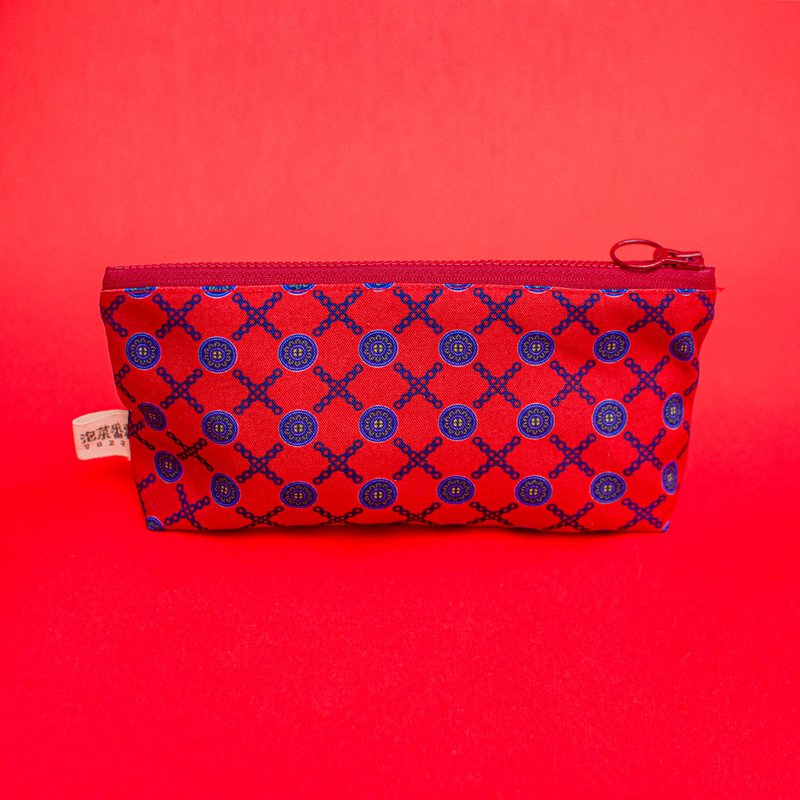 【万用拉链袋_中】文具袋_台湾麻将筒索格_讨喜红蓝 - 铅笔盒/笔袋 - 聚酯纤维 红色