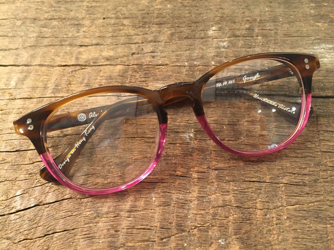 Absolute Vintage - 歌赋街(Gough Street) 梨型幼框板材眼镜 - Brown & Pink 啡粉红色 - 眼镜/眼镜框 - 塑料 