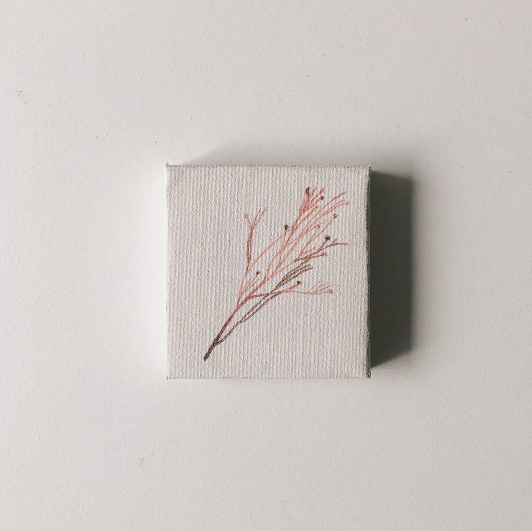 mini coral canvas painting desk artwork - 摆饰 - 其他材质 