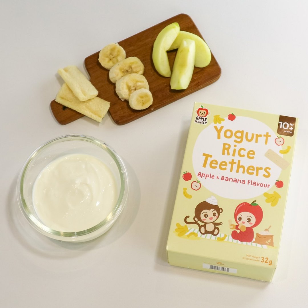 泰国【Apple Monkey】爱啵宝宝 优格糙米 牙牙饼 苹果香蕉(32g) - 玩具/玩偶 - 其他材质 