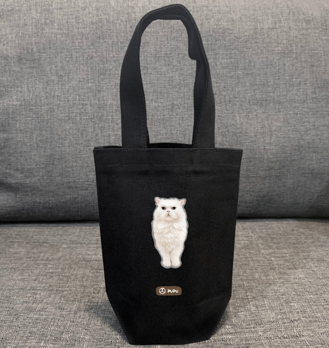 猫咪系列—白色波斯猫-猫奴—台湾制棉麻-提袋-—苍蝇星球 - 手提包/手提袋 - 棉 