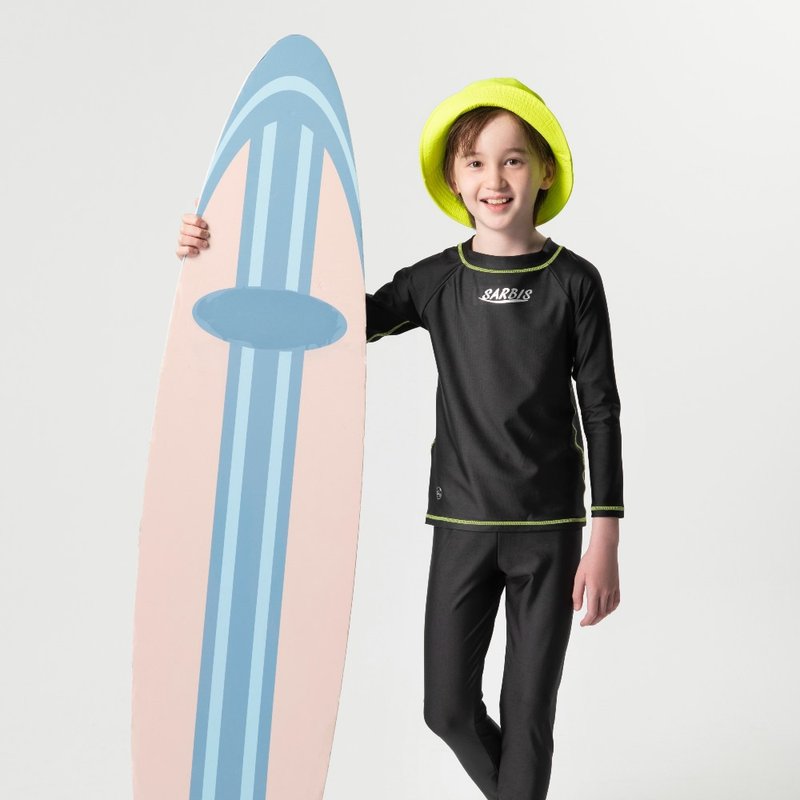 MIT 儿童二件式防晒 泳装 男女童适穿 - 泳衣/游泳用品 - 尼龙 黑色